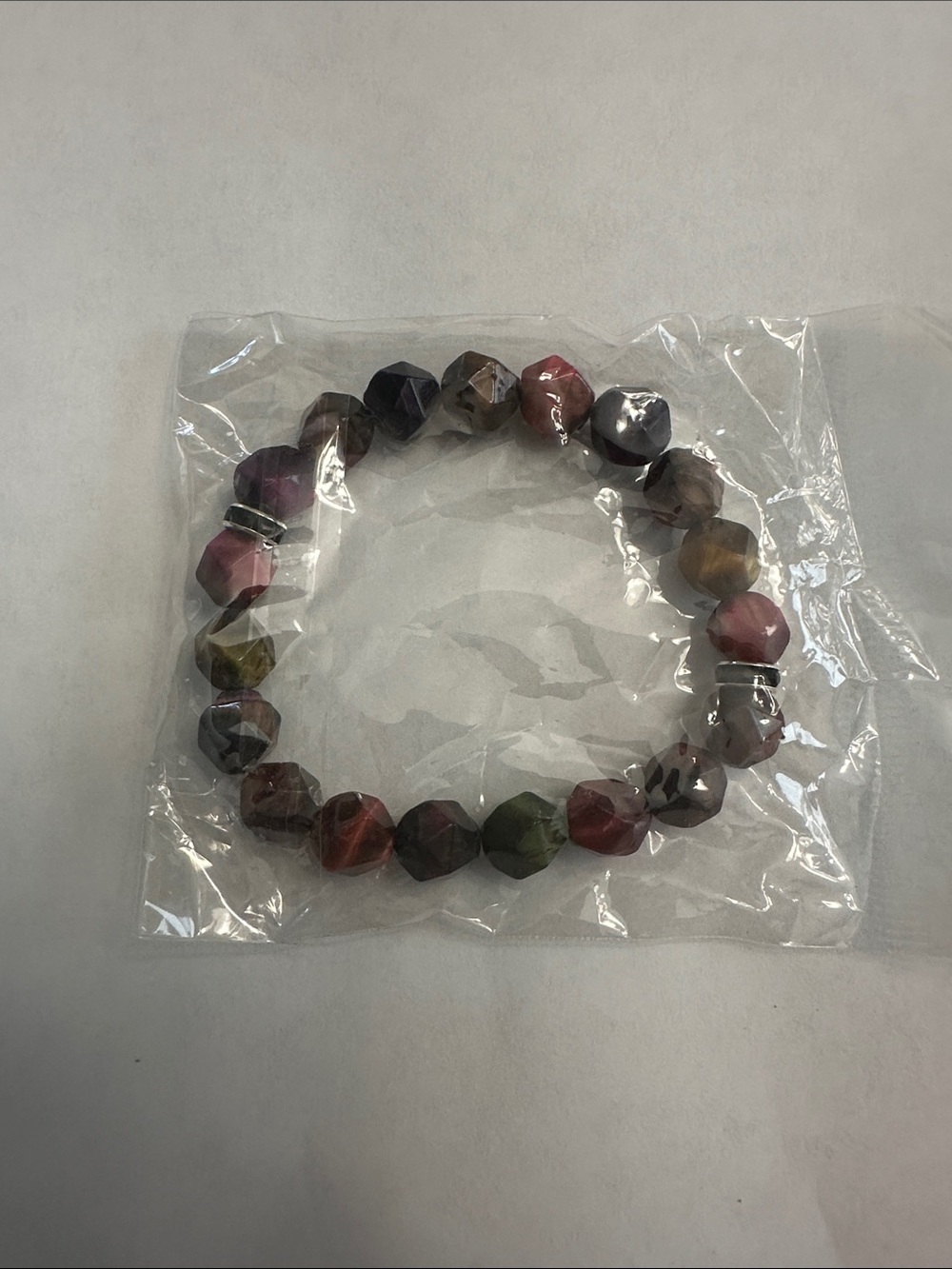 Multicolor Faceted Gemstone Stretch Bracelet - Women Jewelry
